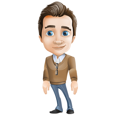 Young Male Teacher Character Animator Puppet